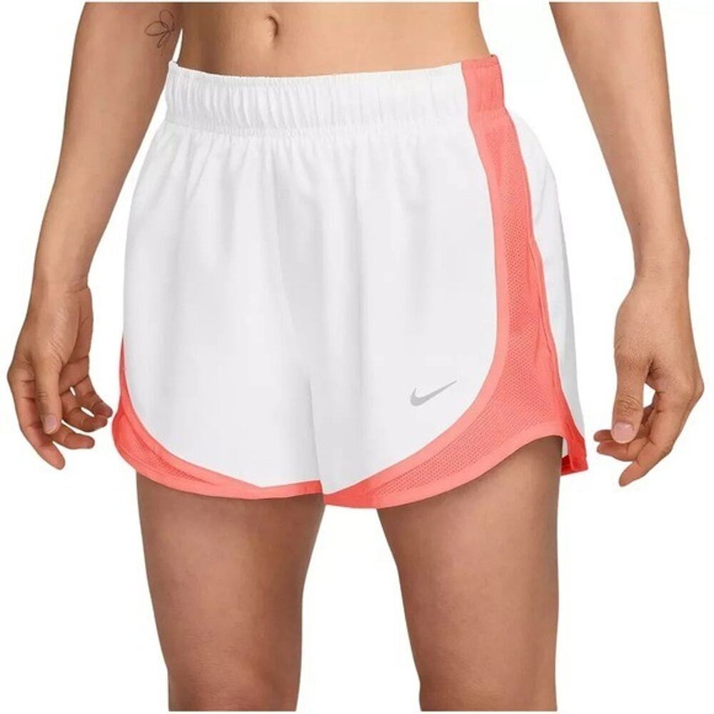Nike Women's Dri-FIT Tempo Mid-Rise Brief-Lined Running Shorts White Pink XL NWT